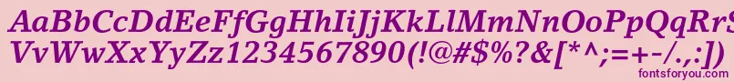 LinoletterstdBolditalic Font – Purple Fonts on Pink Background