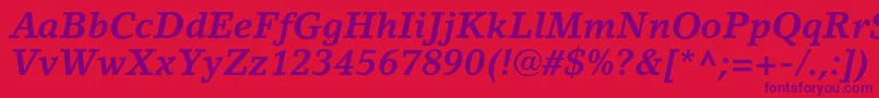 LinoletterstdBolditalic Font – Purple Fonts on Red Background