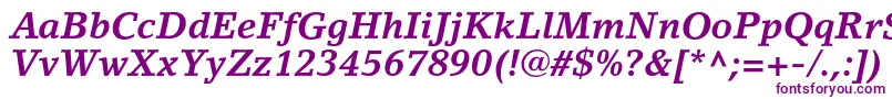 Police LinoletterstdBolditalic – polices violettes sur fond blanc