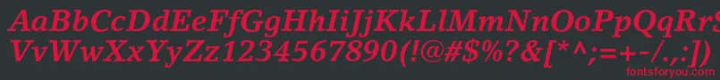 Шрифт LinoletterstdBolditalic – красные шрифты на чёрном фоне