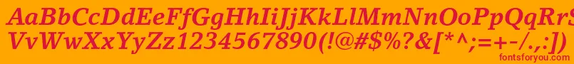 フォントLinoletterstdBolditalic – オレンジの背景に赤い文字