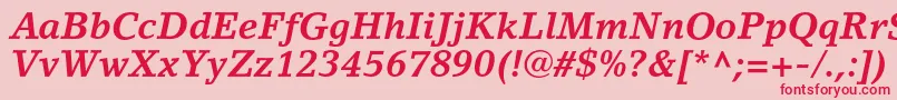 LinoletterstdBolditalic Font – Red Fonts on Pink Background