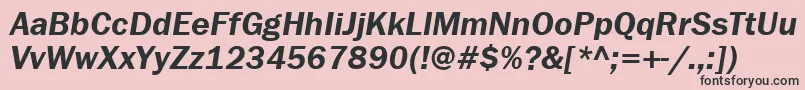 FranklingothdemiattItalic Font – Black Fonts on Pink Background