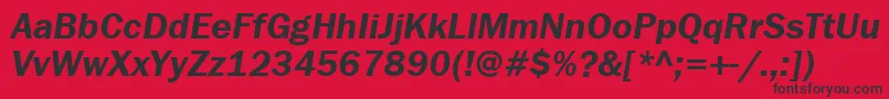 FranklingothdemiattItalic Font – Black Fonts on Red Background
