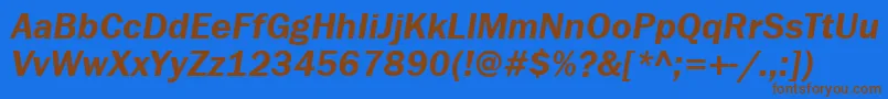 FranklingothdemiattItalic Font – Brown Fonts on Blue Background