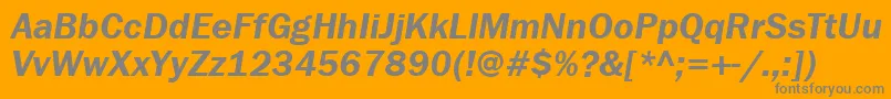 FranklingothdemiattItalic Font – Gray Fonts on Orange Background
