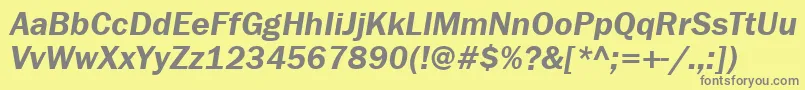 FranklingothdemiattItalic Font – Gray Fonts on Yellow Background
