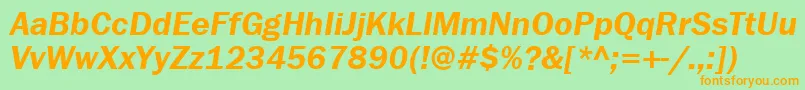 FranklingothdemiattItalic Font – Orange Fonts on Green Background