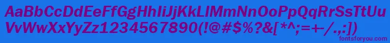 FranklingothdemiattItalic Font – Purple Fonts on Blue Background