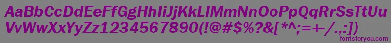 FranklingothdemiattItalic Font – Purple Fonts on Gray Background