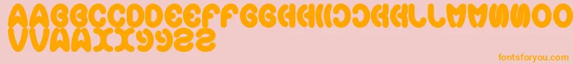 Earthheart-Schriftart – Orangefarbene Schriften auf rosa Hintergrund