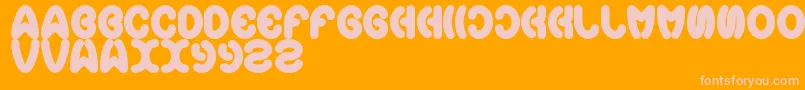 Earthheart-Schriftart – Rosa Schriften auf orangefarbenem Hintergrund