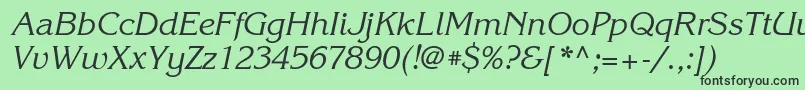 fuente KorinnatttItalic – Fuentes Negras Sobre Fondo Verde