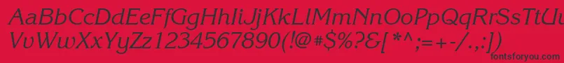 Fonte KorinnatttItalic – fontes pretas em um fundo vermelho