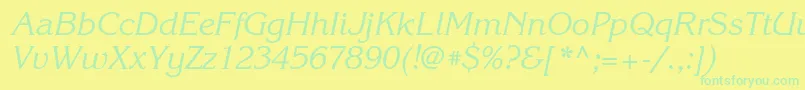 KorinnatttItalic Font – Green Fonts on Yellow Background