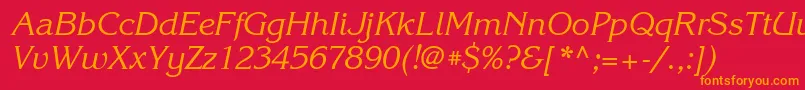 KorinnatttItalic Font – Orange Fonts on Red Background