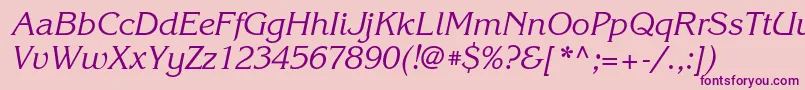 KorinnatttItalic Font – Purple Fonts on Pink Background