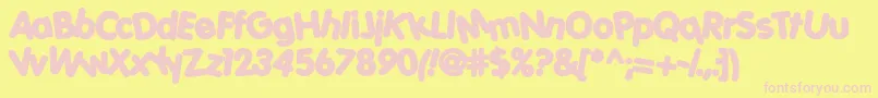 Porkys ffy Font – Pink Fonts on Yellow Background