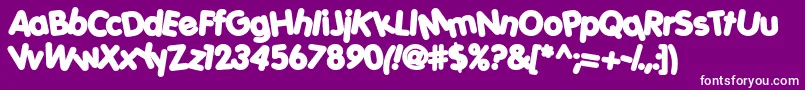 Porkys ffy-Schriftart – Weiße Schriften auf violettem Hintergrund