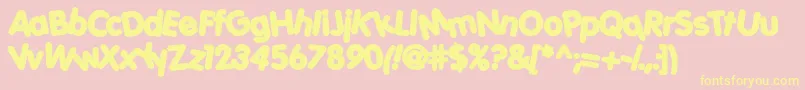 Porkys ffy Font – Yellow Fonts on Pink Background