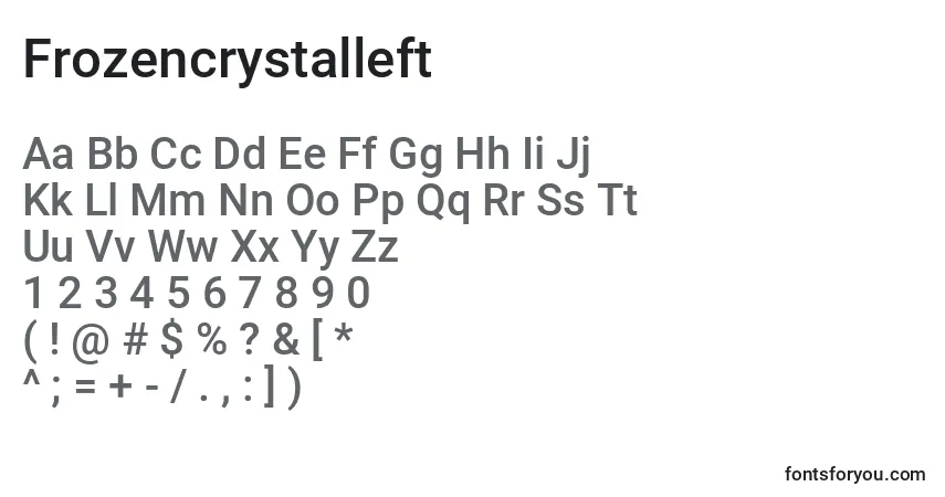 Schriftart Frozencrystalleft – Alphabet, Zahlen, spezielle Symbole