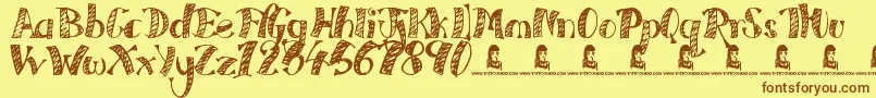 EveryFreakinNight Font – Brown Fonts on Yellow Background