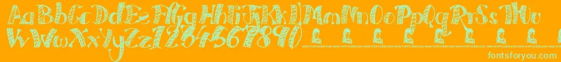 EveryFreakinNight Font – Green Fonts on Orange Background