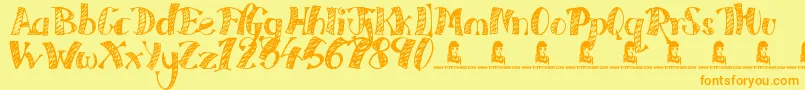 EveryFreakinNight Font – Orange Fonts on Yellow Background