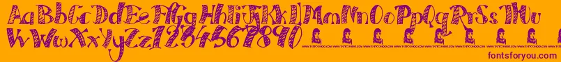 EveryFreakinNight Font – Purple Fonts on Orange Background