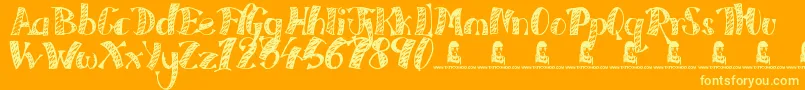 EveryFreakinNight Font – Yellow Fonts on Orange Background