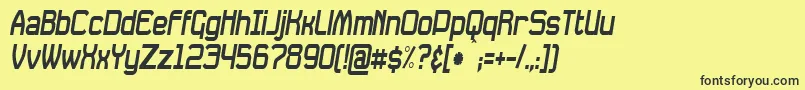 fuente DavilleCondensedSlanted – Fuentes Negras Sobre Fondo Amarillo