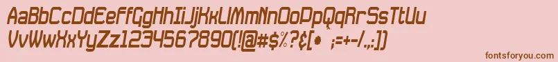 Police DavilleCondensedSlanted – polices brunes sur fond rose