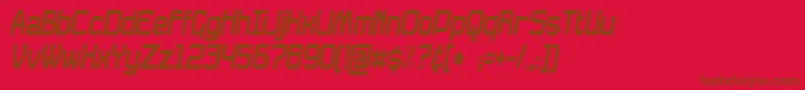 Police DavilleCondensedSlanted – polices brunes sur fond rouge