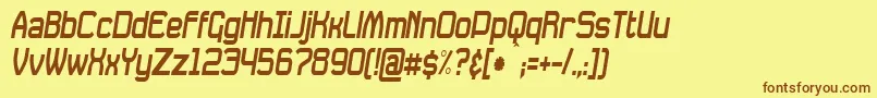 Czcionka DavilleCondensedSlanted – brązowe czcionki na żółtym tle