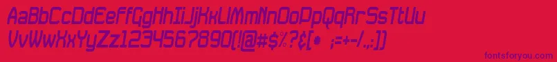 DavilleCondensedSlanted Font – Purple Fonts on Red Background