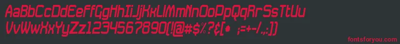 DavilleCondensedSlanted Font – Red Fonts on Black Background