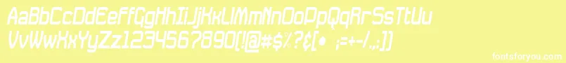 DavilleCondensedSlanted Font – White Fonts on Yellow Background