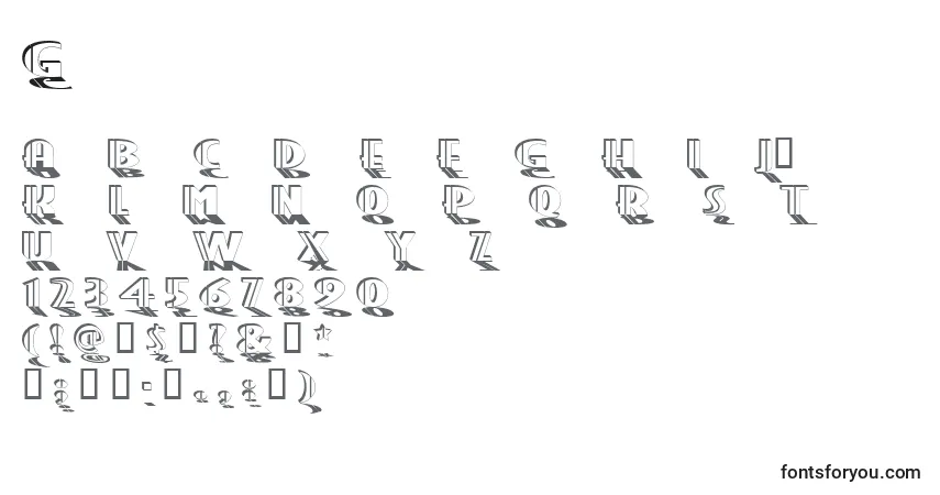 Czcionka Grandprix – alfabet, cyfry, specjalne znaki