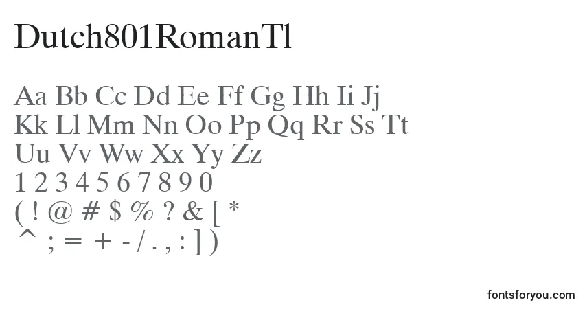 Dutch801RomanTl Font – alphabet, numbers, special characters