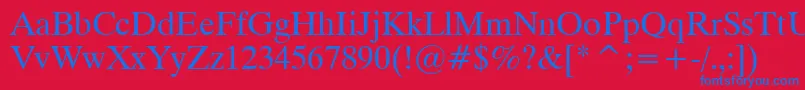 フォントDutch801RomanTl – 赤い背景に青い文字