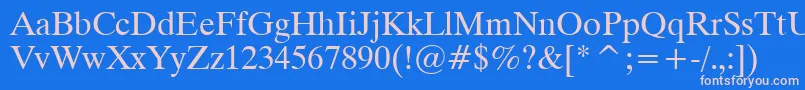 Dutch801RomanTl Font – Pink Fonts on Blue Background
