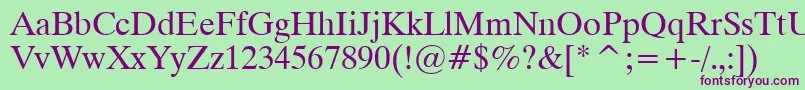 Dutch801RomanTl Font – Purple Fonts on Green Background