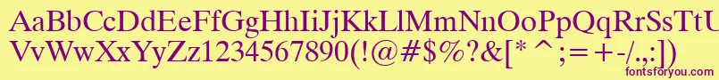 Dutch801RomanTl Font – Purple Fonts on Yellow Background