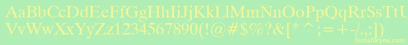 Dutch801RomanTl Font – Yellow Fonts on Green Background