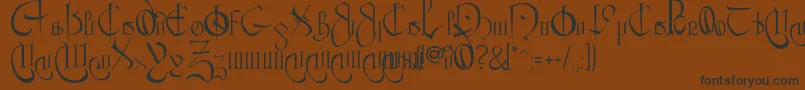 Шрифт CourthandPlain. – чёрные шрифты на коричневом фоне