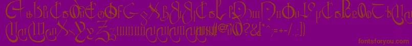 CourthandPlain. Font – Brown Fonts on Purple Background