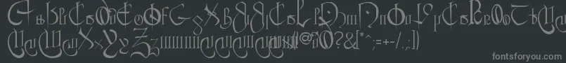 CourthandPlain. Font – Gray Fonts on Black Background