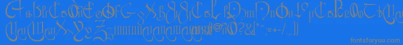 fuente CourthandPlain. – Fuentes Grises Sobre Fondo Azul