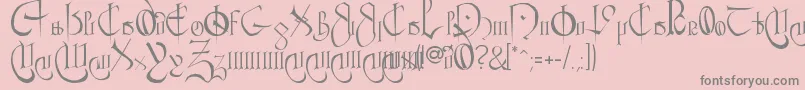 Saiba mais sobre a fonte CourthandPlain. Fonte CourthandPlain. – fontes cinzas em um fundo rosa