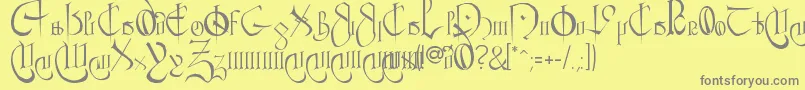 CourthandPlain. Font – Gray Fonts on Yellow Background